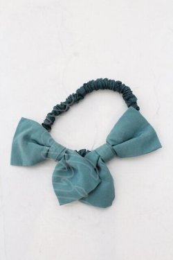 画像1: Jane Marple / Double Ribbons hair tie  グリーン O-24-11-26-105-JM-AC-OW-OS