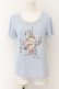 画像1: axes femme / フラワーモチーフTシャツ  サックス O-24-11-27-016-AX-TS-IG-OS (1)