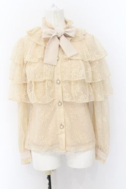 画像1: Swankiss / DB 4frill lace B/L  ベージュ O-24-11-27-029-CA-BL-IG-OS