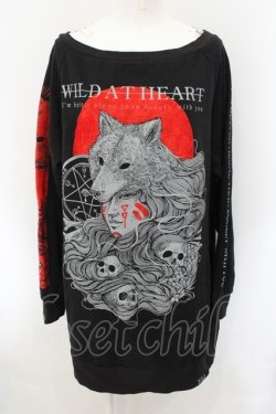 画像1: KILL STAR / Wild At HeartロングTシャツ XL ブラック×レッド O-24-11-29-055-SL-TO-OW-OS