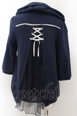 画像2: axes femme / BACKレースアップパーカー M ネイビー O-24-11-30-068-AX-TO-OW-OS