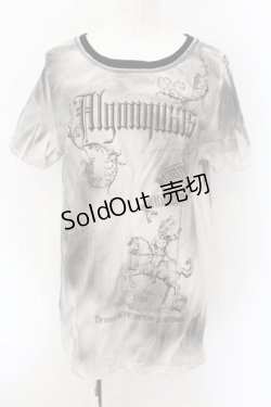 画像1: ALGONQUINS / ムラ染めTシャツ ユニセックス ホワイト×ブラック O-24-12-05-058-AL-TO-OW-OS