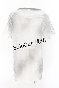 画像2: ALGONQUINS / ムラ染めTシャツ ユニセックス ホワイト×ブラック O-24-12-05-058-AL-TO-OW-OS