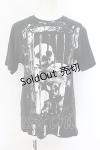 SEXY DYNAMITE LONDON / dark prison Tシャツ  ブラック×ホワイト O-24-12-05-059-PU-TO-OW-OS