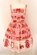 Angelic Pretty / French Cafe切替ジャンパースカート  ピンク O-24-12-05-014-AP-OP-OW-OS