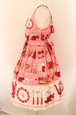 画像4: Angelic Pretty / French Cafe切替ジャンパースカート  ピンク O-24-12-05-014-AP-OP-OW-OS