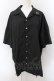 画像1: MiDiom / Eyelet Open Collar シャツ M ブラック O-24-12-07-067-PU-BL-OW-OS (1)