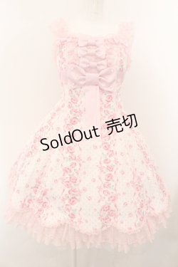 画像1: Angelic Pretty / レディローズ後ろフリルジャンパースカート  シロ O-24-12-17-003-AP-OP-OW-OS