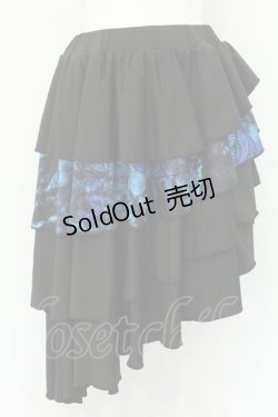 画像1: NieR Clothing / インパン付きフリルスカート【BLUE ROSE】 F ブラック×ブルー O-24-12-18-005-PU-PA-OW-OS