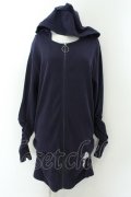 NieR Clothing / 袖シャーリングテレコロングZIPパーカー F パープル O-24-12-18-020-PU-TO-OW-OS