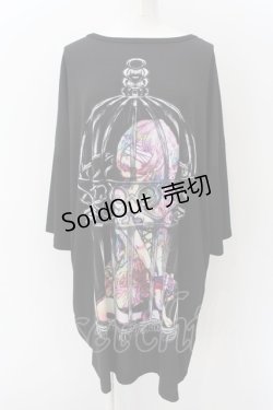 画像1: anko ROCK / 鳥かご監禁ダーティーガールＴシャツ  ブラック O-24-12-25-003-PU-TO-OW-OS