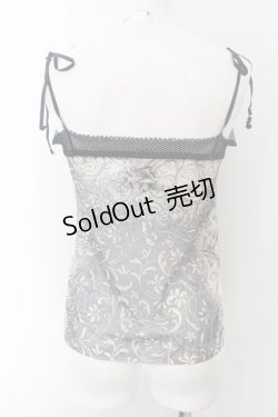 画像3: Jean Paul GAULTIER CLASSIQUE / ハンドドローフラワーptパワーネットキャミソール 40 ネイビー×キナリ×アイボリー O-24-12-26-029-GO-TO-OW-OS