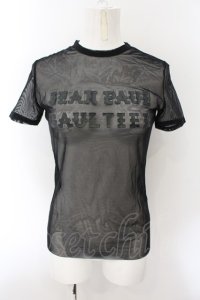 Jean Paul GAULTIER CLASSIQUE / ロゴptパワーネットTシャツ 40 ブラック O-24-12-26-030-GO-TO-OW-OS