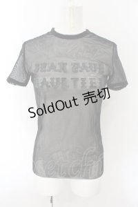 Jean Paul GAULTIER CLASSIQUE / ロゴptパワーネットTシャツ 40 ブラック O-24-12-26-030-GO-TO-OW-OS