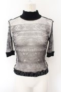 Jean Paul GAULTIER FEMME / パイル切替パワーネットトップス 40 グレー O-24-12-26-033-GO-TO-OW-OS