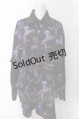 DXMOUVE / スケルトンポニィ切替長袖シャツ  ブラック O-24-12-27-089-PU-BL-OW-OS