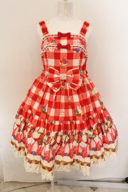 画像1: Angelic Pretty / トリプルタルトティアードジャンパースカート  アカ O-24-12-30-098-AP-OP-OW-OS