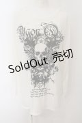 ALGONQUINS / skull motif プリント ベーシック 長袖 Tシャツ  ホワイト O-25-01-09-042-AL-TO-IG-OS