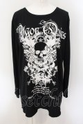 ALGONQUINS / skull motif プリント ベーシック 長袖 Tシャツ  ブラック O-25-01-09-043-AL-TO-IG-OS