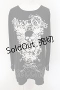 ALGONQUINS / skull motif プリント ベーシック 長袖 Tシャツ  ブラック O-25-01-09-043-AL-TO-IG-OS