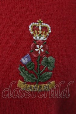 画像2: Jane Marple / 1450 Coat of arms emblem cardigan カーディガン M アカ O-25-01-09-017-JM-TO-IG-OS