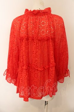 画像3: Jane Marple / Eyelet lace tiered blouse ブラウス M アカ O-25-01-09-022-JM-BL-IG-OS