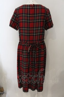 画像3: Jane Marple / Wool tartan check tablier dress ドレス M アカ O-25-01-09-023-JM-OP-IG-OS