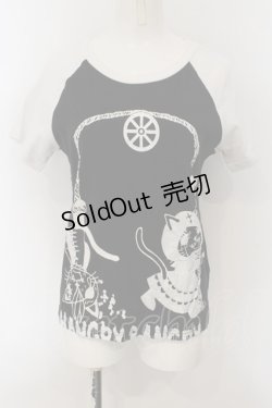 画像1: HANGRY&ANGRY / キャラクタープリントバイカラーTシャツ  ブラック×ホワイト O-25-01-13-031-HN-TS-IG-OS