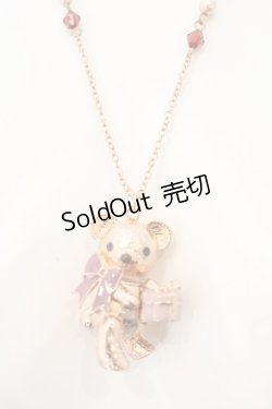 画像1: axes femme POETIQUE / プレゼントベアーネックレス  ピンク O-25-01-17-019-AX-AC-OW-OS