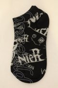 NieR Clothing / クルー丈ソックス  ボッチ（ブラックｘホワイト） O-25-01-20-058-PU-ZA-YM-OS