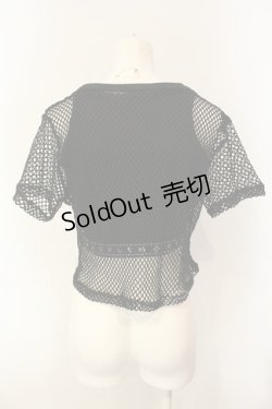 画像3: REFLEM / クロップド丈メッシュ半袖Tシャツ+リブロゴプリントタンクトップ2Pセット F ブラック O-25-01-21-054-PU-TO-OW-OS