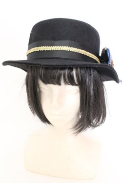 画像3: axes femme POETIQUE / ロゼットブローチ付きカンカン 57.5ｃｎ クロ O-25-01-24-018-AX-AC-OW-OS