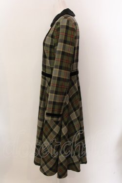 画像3: Jane Marple / Tartan check velvet trimming dress ドレス M グリーン O-25-01-25-080-JM-OP-IG-OS