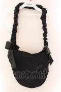 merry jenny / リボンギャザーショルダーbag　バッグ 持ち手97cm/たて27cm/よこ28cm/マチ12cm/計量約200g クロ O-25-01-27-048-LO-BG-OW-OS