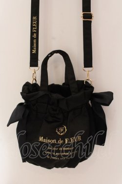 画像1: Maison de FLEUR / 巾着ショルダーバッグ  クロ O-25-01-27-050-LO-BG-OW-OS