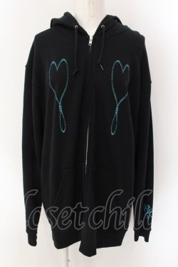 画像1: KRY CLOTHING / 「束縛」ZIPパーカー  ブラック×ブルー O-25-01-27-1008-EL-TO-OW-OS