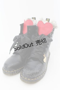 画像1: MILK / Dr.Martensコラボ オフィシャルカスタムブーツ”HEART” アウトソールつま先から踵まで約25.5ｃｍ ブラック×レッド O-25-01-27-029-ML-SH-OW-OS