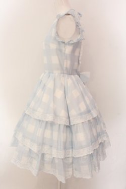 画像3: mellfy memory / Fairy love Gingham check ワンピース  サックス O-25-01-28-017-LO-OP-IG-OS