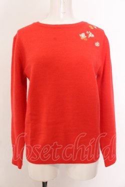 画像1: Franche Lippee / 果実シシュウニット  朱色 O-25-01-30-047-LO-TO-IG-OS