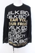 MILKBOY / COMME des GARCONSコラボ　カットソー  ブラック O-25-02-10-058-MB-TO-YM-OS