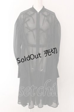 画像1: Candy Stripper / RIBBON SHEER DRESS　ワンピース 2 ブラック O-25-02-11-062-PU-OP-OW-OS