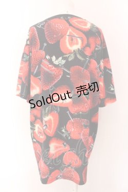 画像3: TRAVAS TOKYO / All Strawberry patterned BIG Tシャツ F レッドxブラック O-25-02-11-096-PU-TS-YM-OS