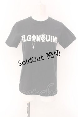 画像1: ALGONQUINS / ロゴスカルプリントTシャツ  ブラック O-25-02-15-070-AL-TO-OW-OS