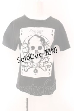 画像1: SEXY DYNAMITE LONDON / スカルトランププリントTシャツ S ブラック O-25-02-15-072-PU-TO-OW-OS