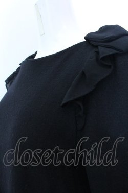 画像2: franche lippee black / ショルダーリボンウールワンピース M クロ O-25-02-19-1121-LO-OP-IG-OS