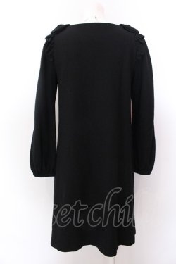 画像3: franche lippee black / ショルダーリボンウールワンピース M クロ O-25-02-19-1121-LO-OP-IG-OS