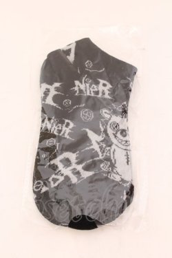 画像1: NieR Clothing / クルー丈ソックス  ボッチ（ブラックｘホワイト） O-25-02-20-050-PU-ZA-YM-ZT432