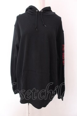 画像1: NieR Clothing / スリーブプリントパーカー 2XL ブラック O-25-02-22-045-PU-TO-IG-OS