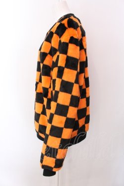 画像2: Candy Stripper / CHECKERED FLAG FUR BLOUSON ブルゾン  オレンジ×ブラック O-25-02-22-048-PU-CO-IG-OS