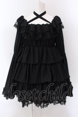 画像1: Vallee lys / Coquelicot dress ショート丈  ブラック O-25-02-24-039-EL-OP-OW-OS